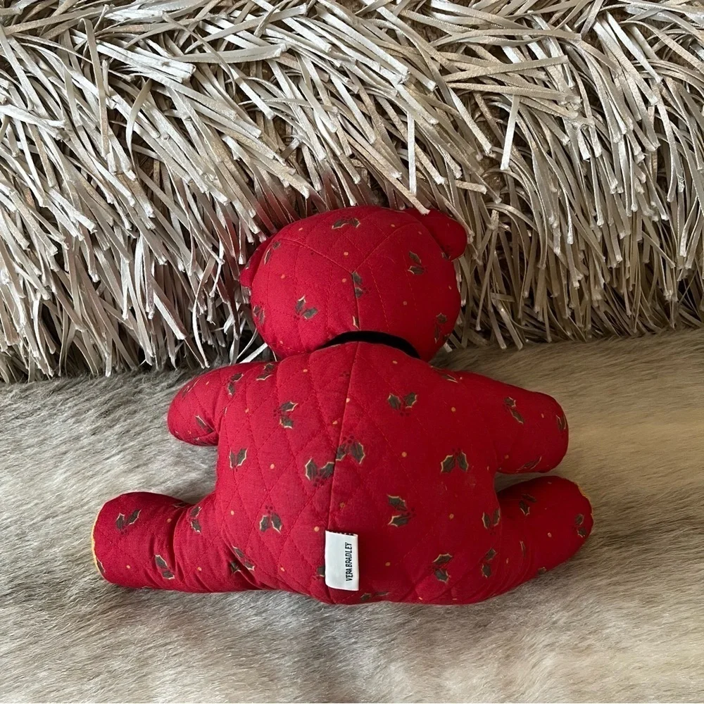 Vintage VERA BRADLEY Noah Holiday 1998 Plush Bear 10” Red Green Holly Christmas
